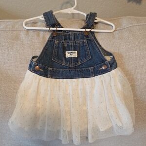 OshKosh B'gosh Blue Denim and Cream Tulle Dress